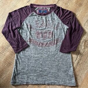 American Eagle Outfitters Vintage Gray and Purple Long Sleeve Tee
